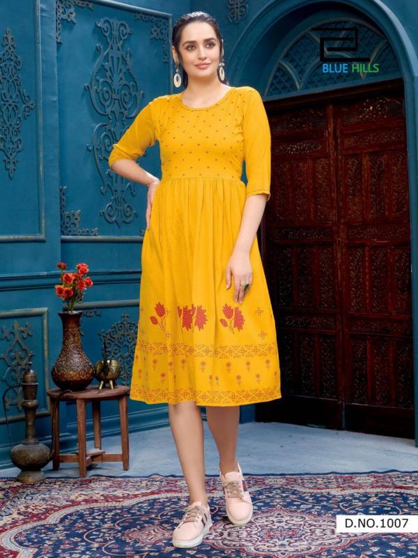 Blue Hills Trend 10 Rayon Printed Kurti Collection